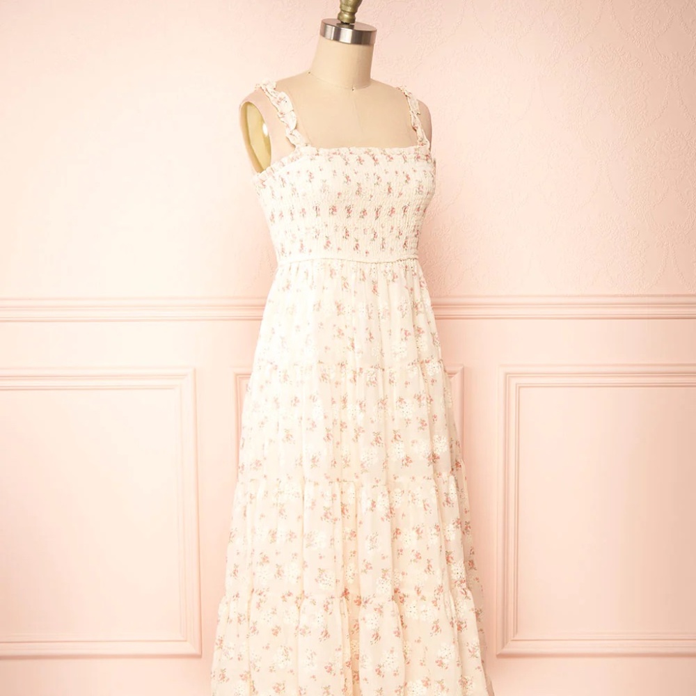 Unworn Tiered cotton eyelet floral dress